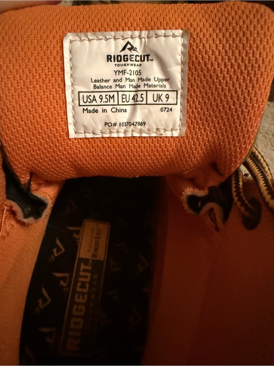 Ridgecut Men’s Brown Work Boots with Orange Collar main image 4